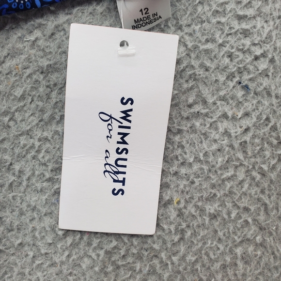 Swimsuits for All Bikini Top Romancer Colorblock Halter Triangle Sz 12 Blue NWT - Picture 4 of 7